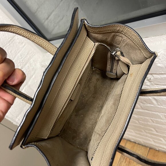 Celine Nano Luggage Tote handbag in Gray leather Broken Strap AS IS - Picture 11 of 16